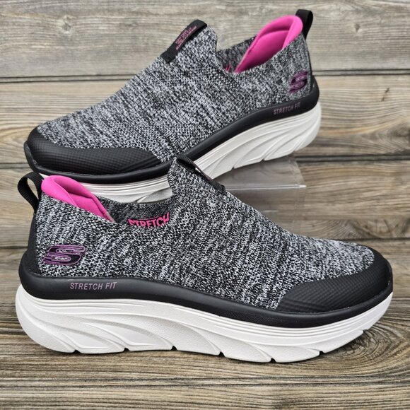 NEW Skechers Relaxed Stretch Fit D'Lux Walker Memory Foam Gray Shoes Women's 8 - Picture 1 of 9